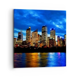 Quadro su tela - Stampe su Tela - Notte di luci e colori - 70x70 cm