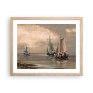 Poster in cornice rovere chiaro - Il ritorno dei marinai - 50x40 cm