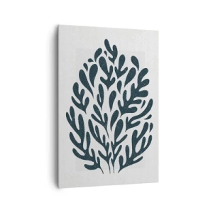Quadro su tela - Stampe su Tela - Motivo a foglia astratta scura su sfondo chiaro - 70x100cm - Le forme della natura - Decorazione murale moderna per soggiorno e camera da letto ARTTOR