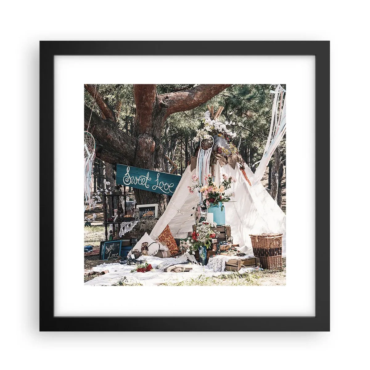 Poster in cornice nera - Make love... - 30x30 cm