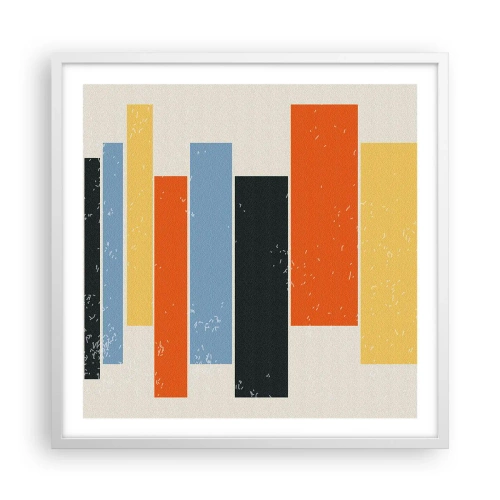 Poster in cornice bianca - Notazione musicale - 60x60 cm