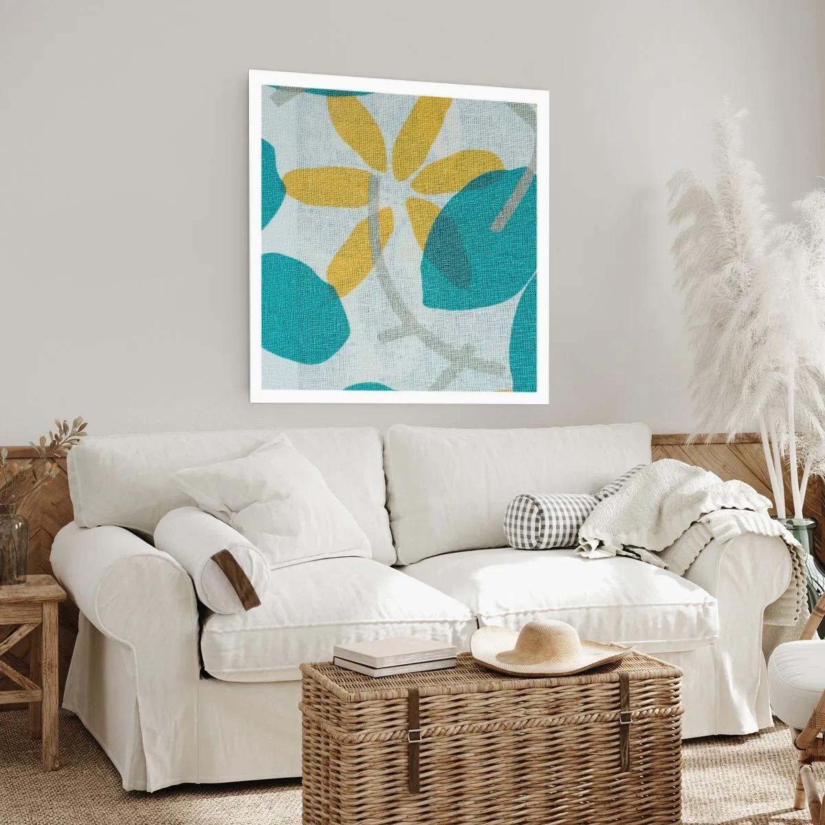 Poster - Tra le foglie azzurre - 40x40 cm