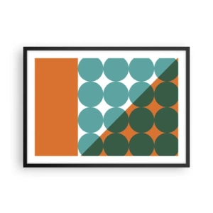 Poster in cornice nera - Motivi geometrici in colori contrastanti - 70x50cm - In alto obliquo - Decorazione murale moderna per soggiorno e camera da letto ARTTOR