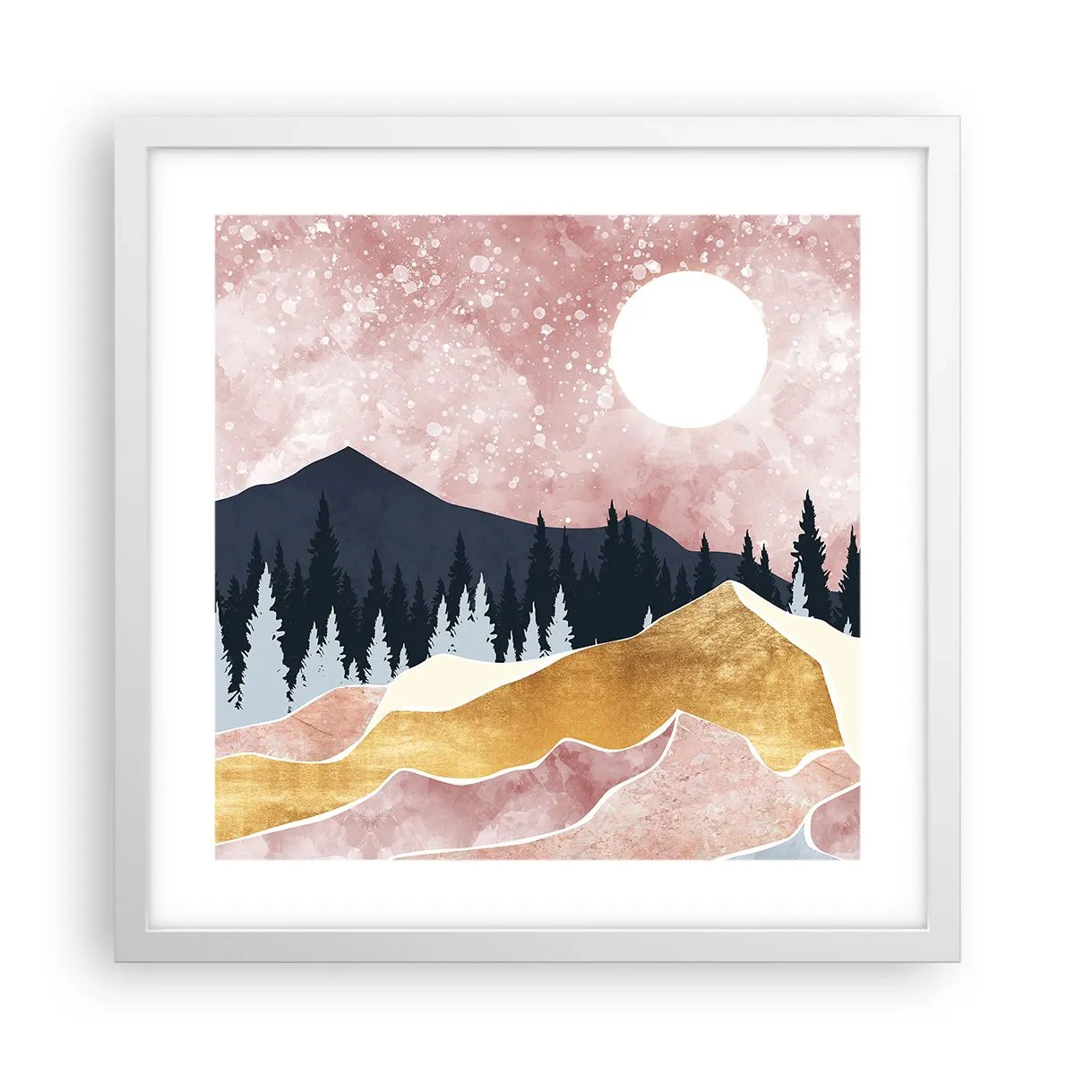 Poster in cornice bianca - Guardiano notturno - 40x40 cm