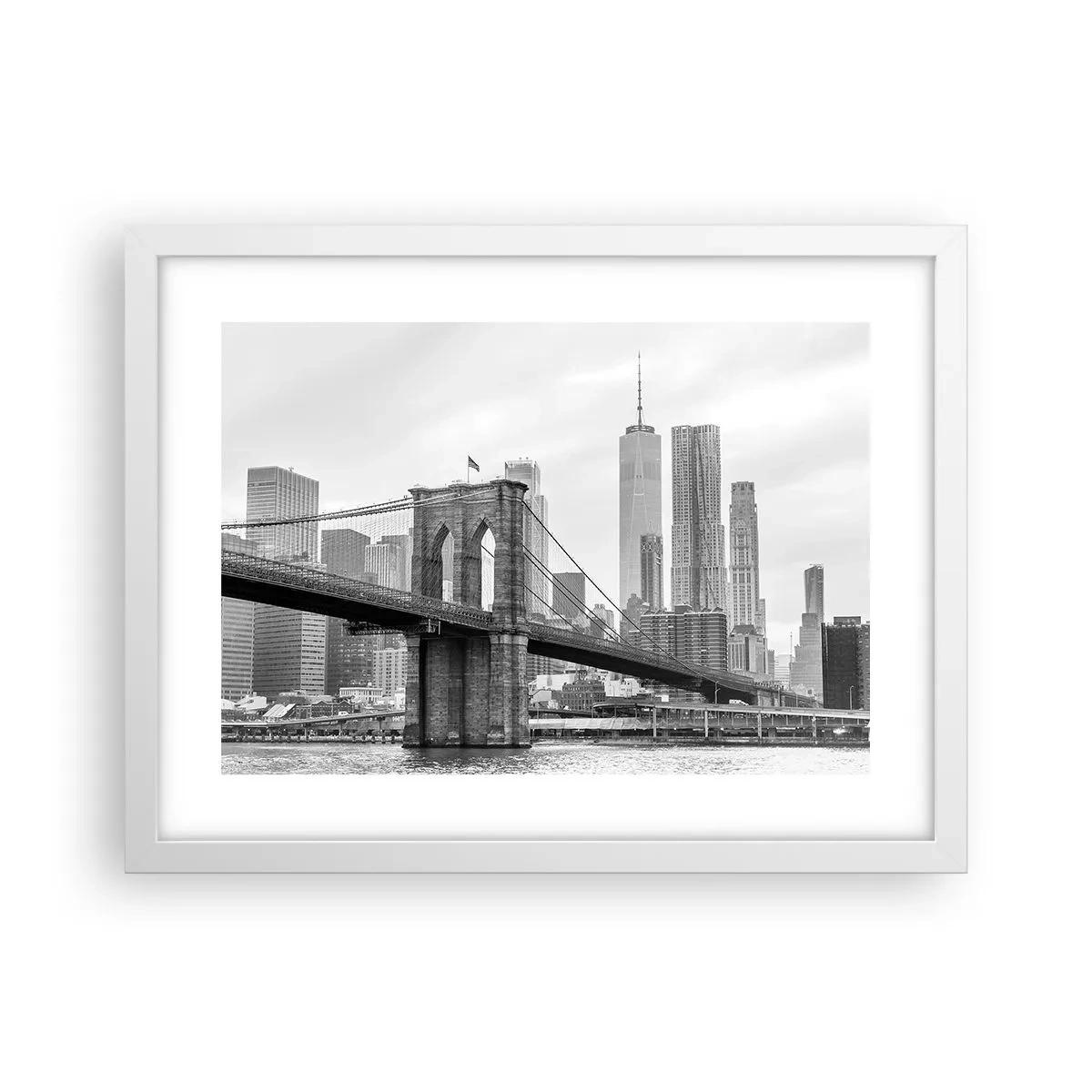 Poster in cornice bianca - Atmosfera di New York - 40x30 cm