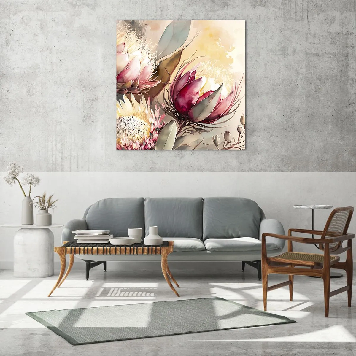 Quadro su vetro - Di profilo e di fronte - 70x70 cm