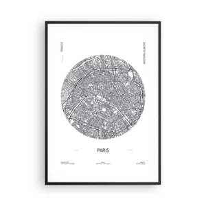 Poster in cornice nera - Anatomia di Parigi - 70x100 cm