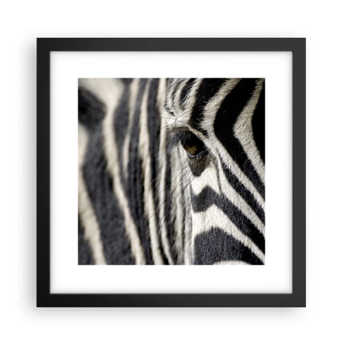 Poster in cornice nera - Ritratto a strisce - 30x30 cm