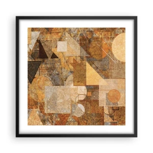 Poster in cornice nera - Studio cubista in marrone - 50x50 cm