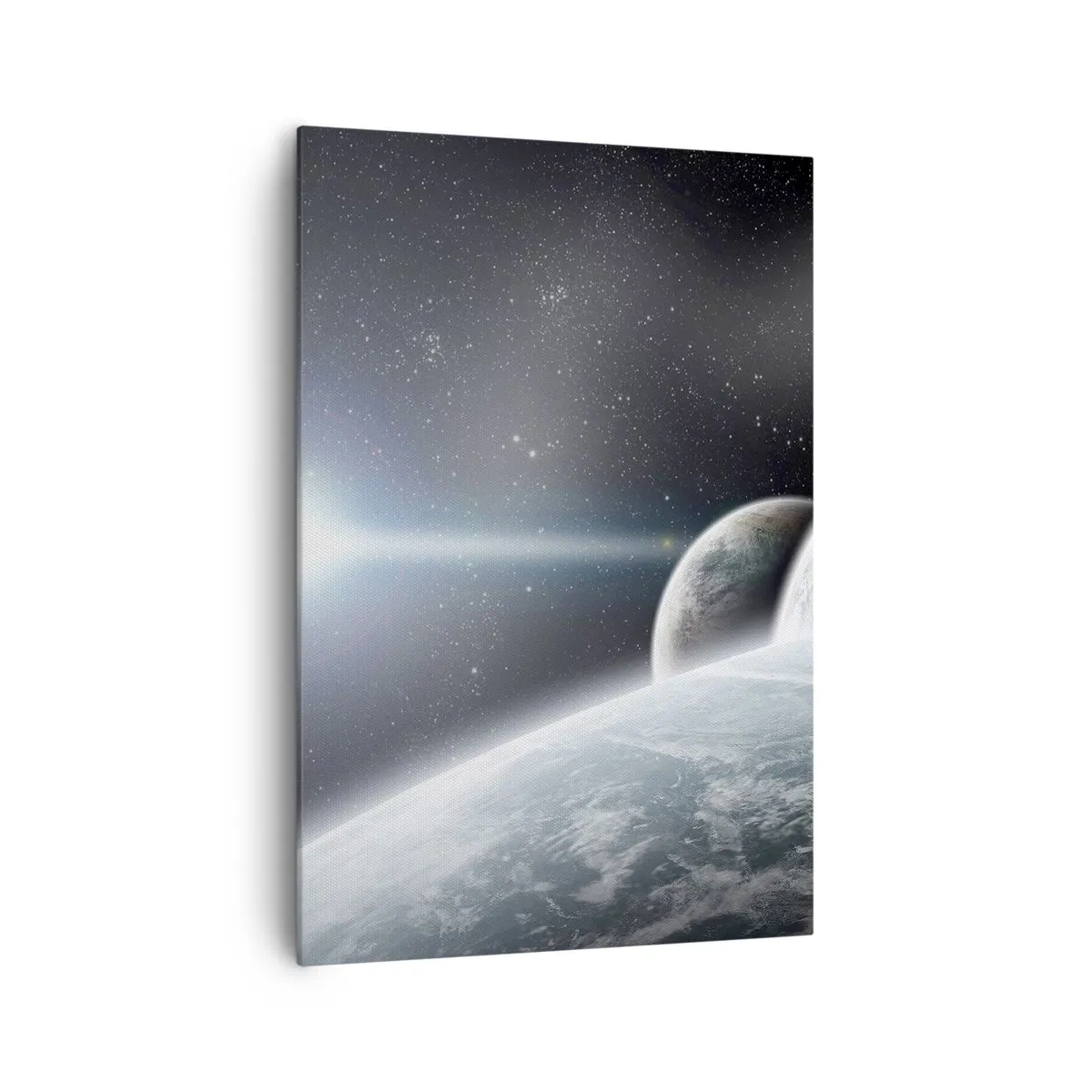 Quadro su tela - Stampe su Tela - Pianeti nello spazio sullo sfondo di stelle e galassie - 70x100cm - La musica delle sfere celesti - Decorazione murale moderna per soggiorno e camera da letto ARTTOR