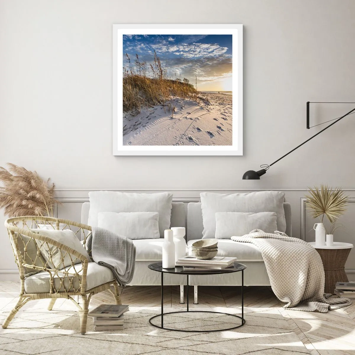 Poster in cornice bianca - Invito a passeggiare - 30x30 cm