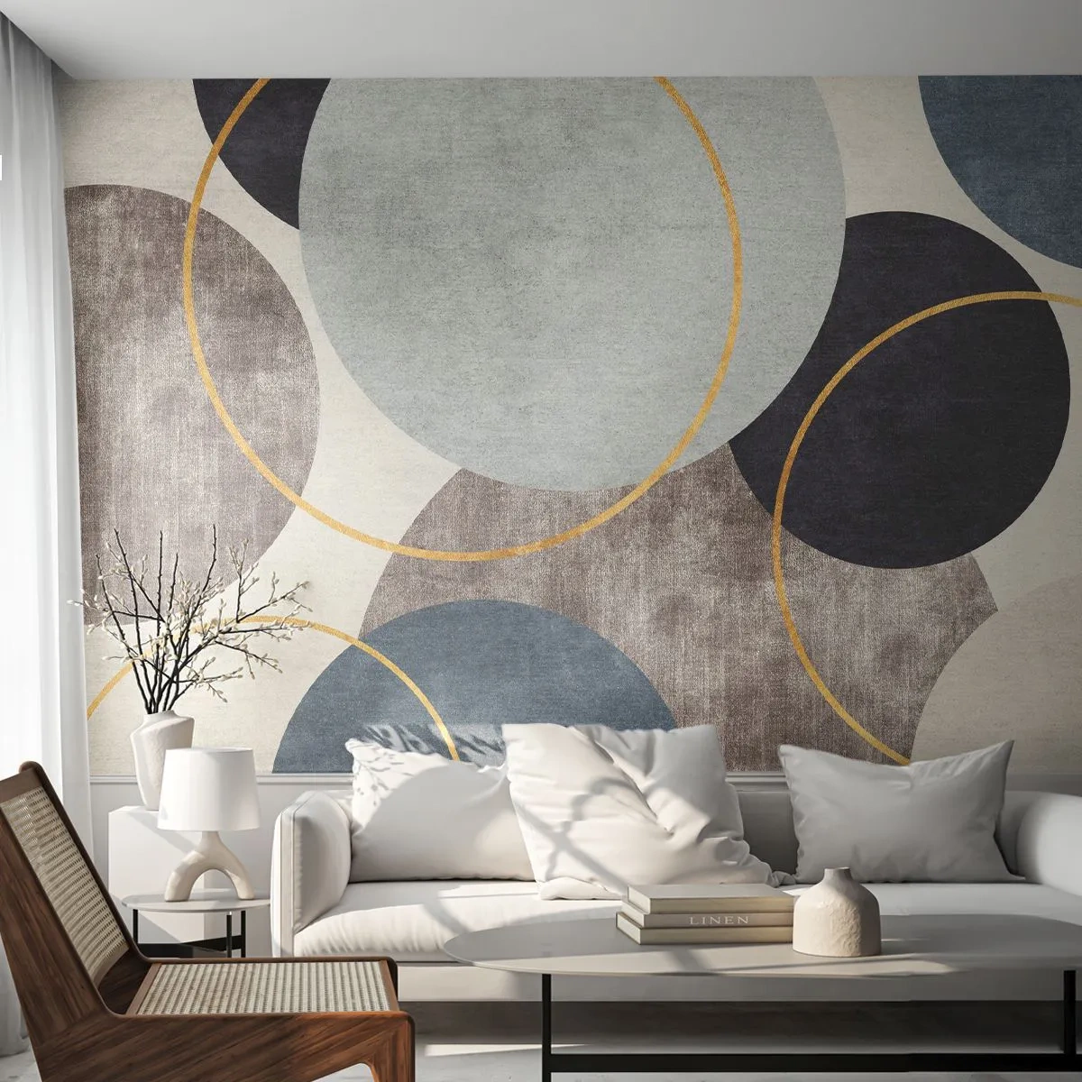 Fotomurali Premium Canvas - Un cerchio dietro l'altro - Quartieri, Minimalista, Pezzo - 500x350 cm