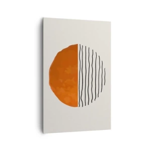 Quadro su tela - Stampe su Tela - Un tramonto minimalista su linee ondulate - 80x120cm - Atmosfera giapponese - Decorazione murale moderna per soggiorno e camera da letto ARTTOR