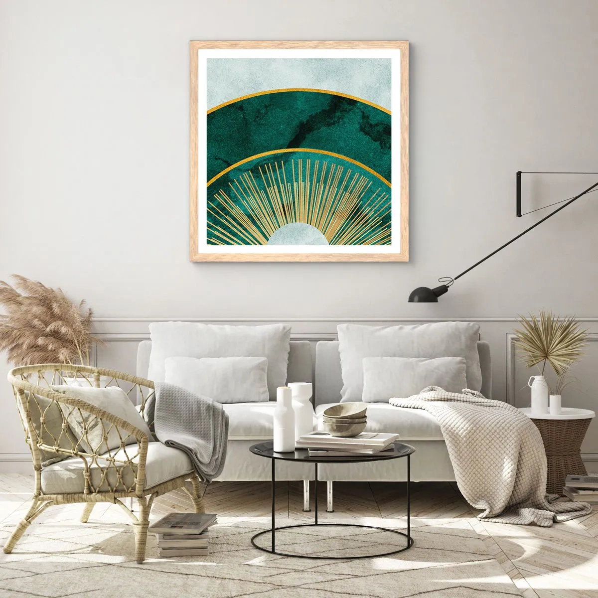 Poster in cornice rovere chiaro - Un altro sistema solare - 40x40 cm