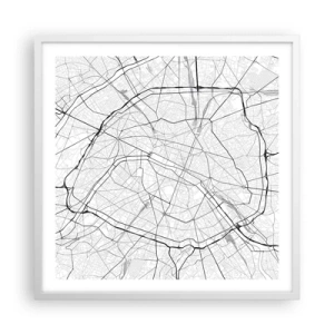 Poster in cornice bianca - Il fiore di Parigi - 60x60 cm