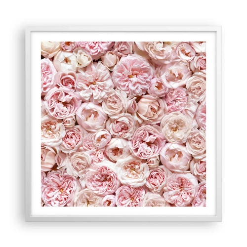 Poster in cornice bianca - Coperto di rose - 60x60 cm