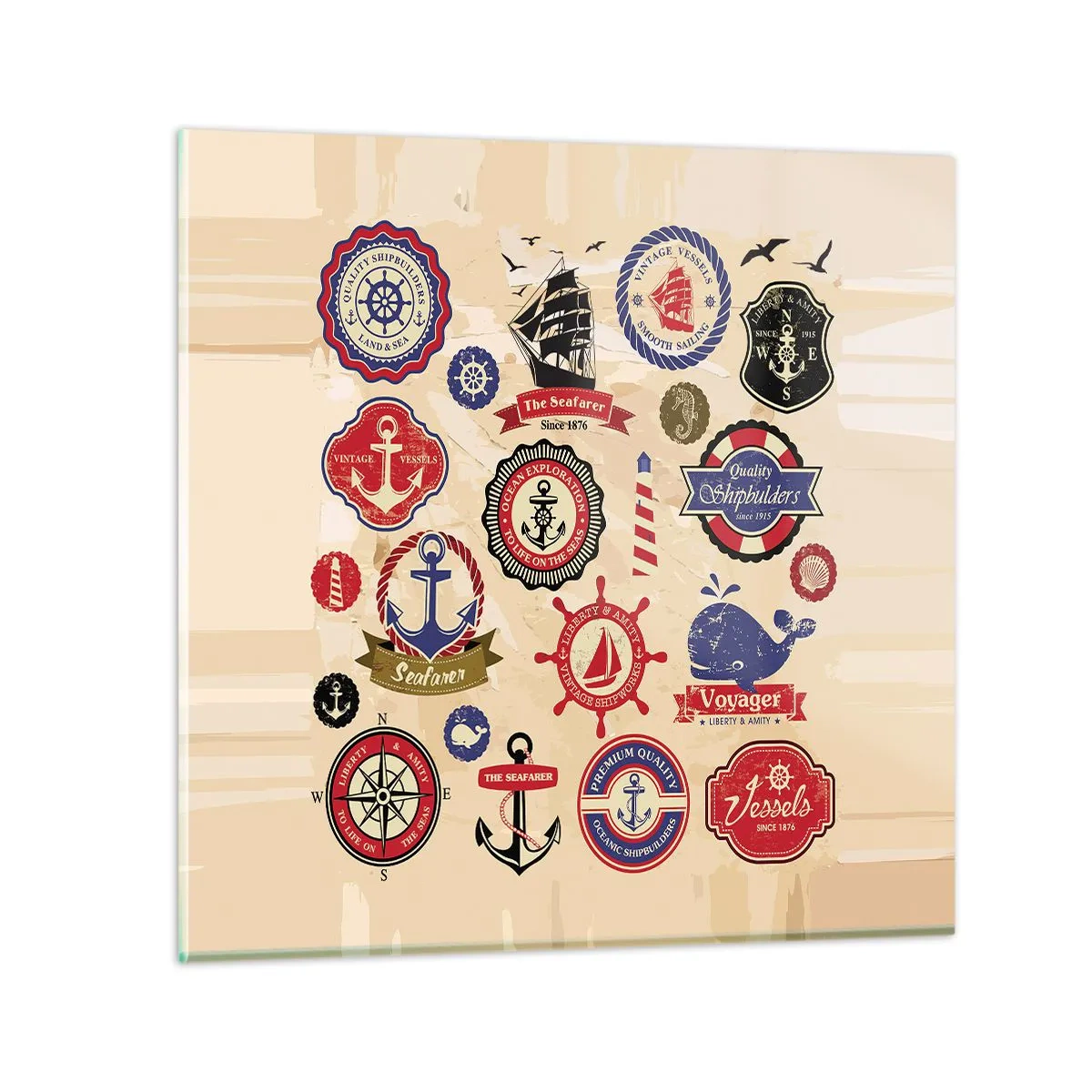 Quadro su vetro - Fratellanza di vela - 60x60 cm