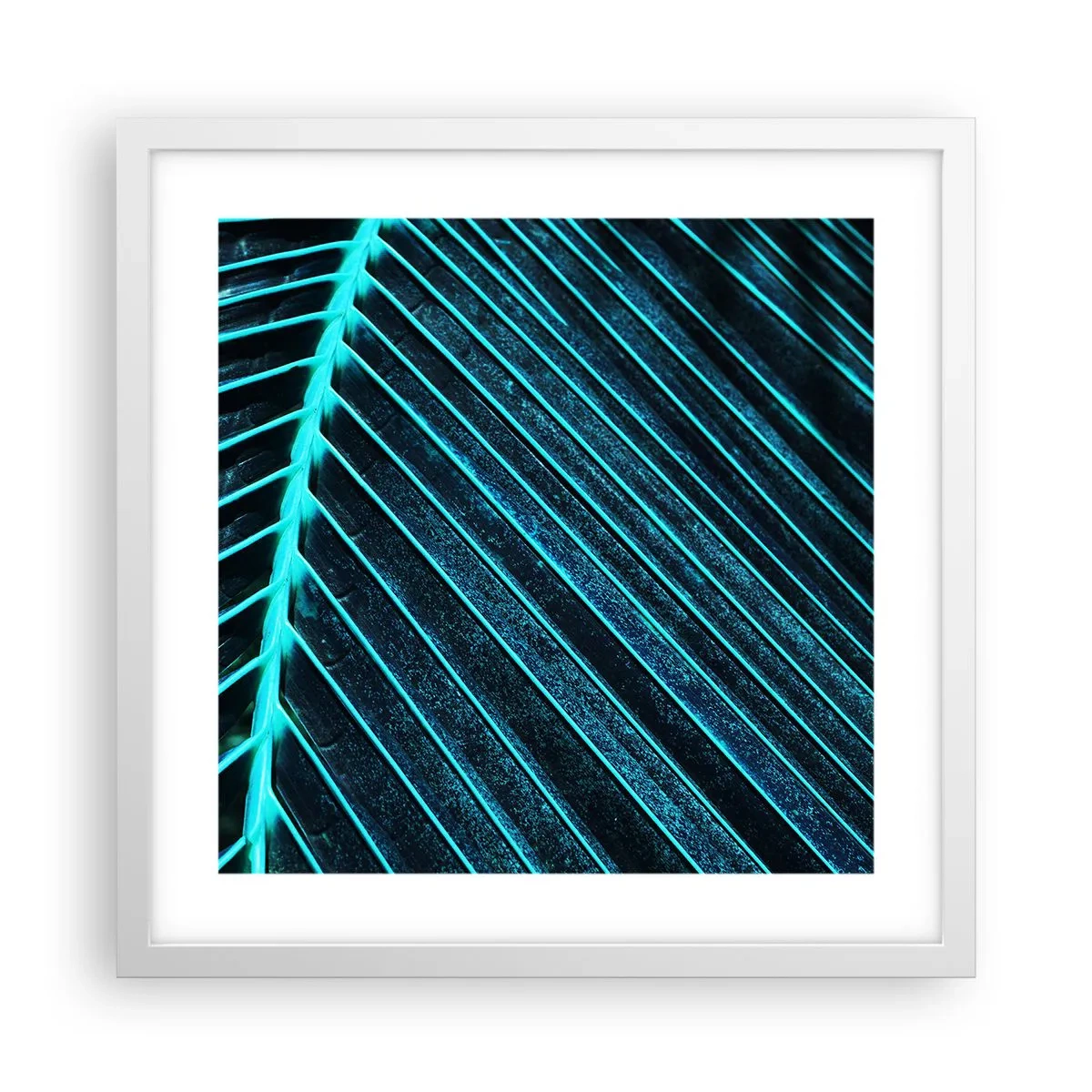 Poster in cornice bianca - La struttura del verde - 40x40 cm