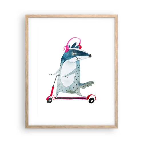 Poster in cornice rovere chiaro - Tassi di gioia - 40x50 cm