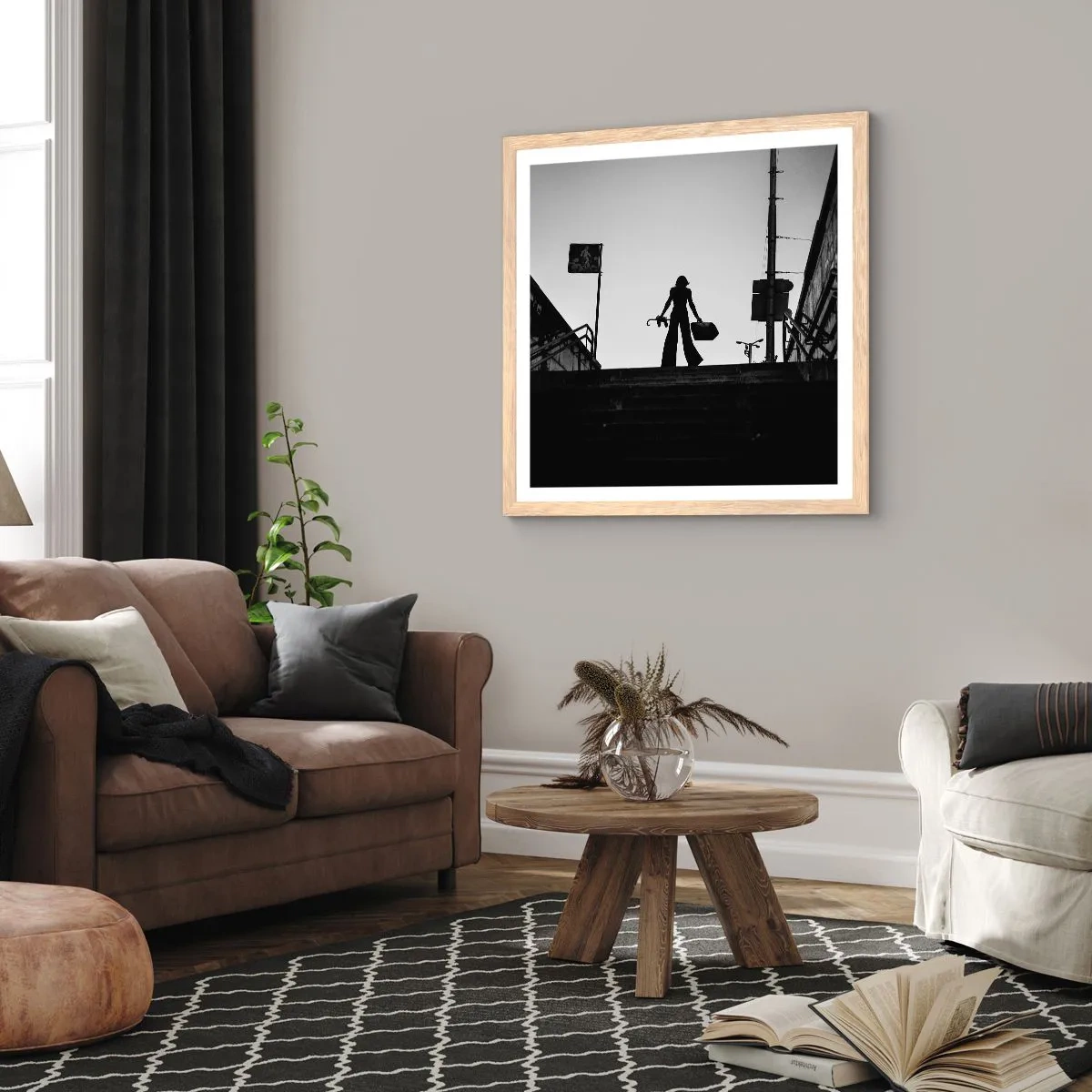 Poster in cornice rovere chiaro - Gita cittadina - 60x60 cm