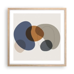 Poster in cornice rovere chiaro - Gocce di colore - 50x50 cm