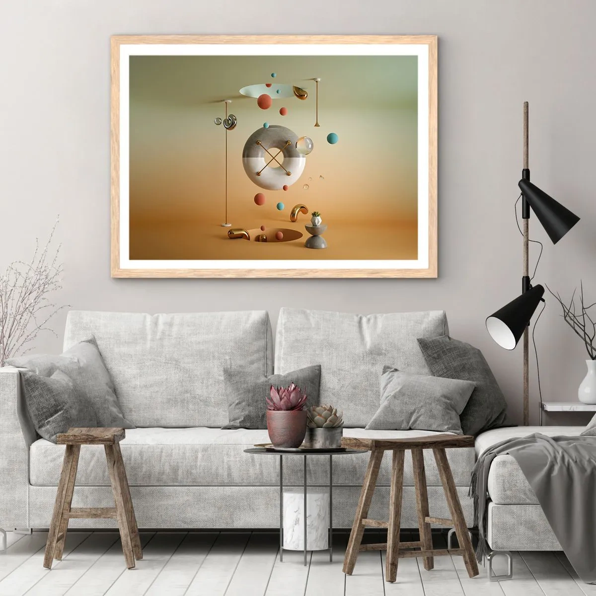 Poster in cornice rovere chiaro - Tutto può succedere - 40x30 cm