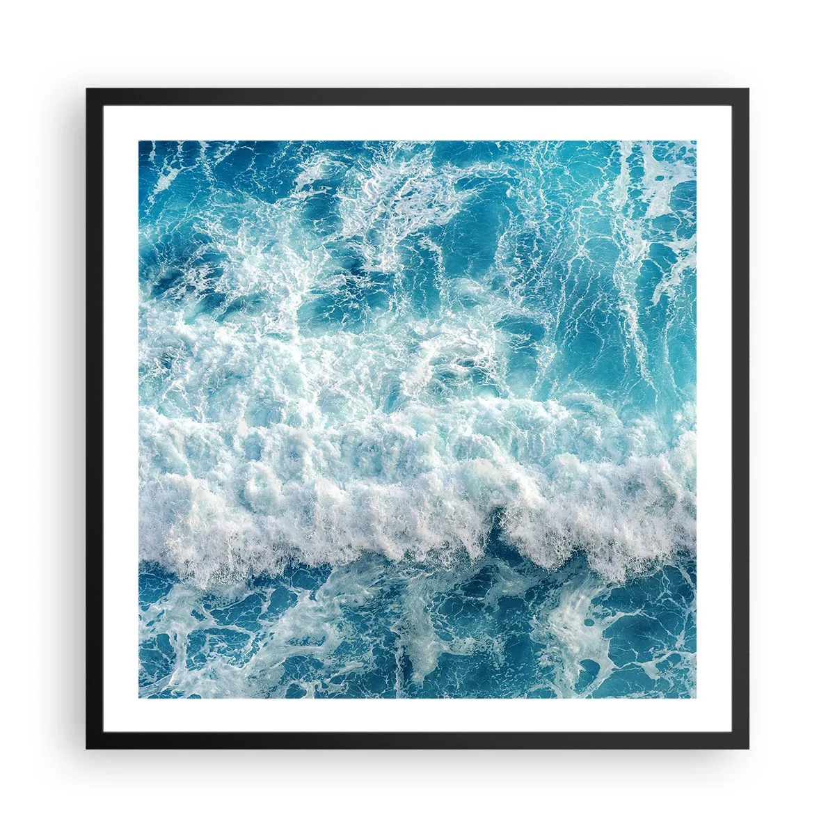 Poster in cornice nera - Con gioia e saltellando - 60x60 cm