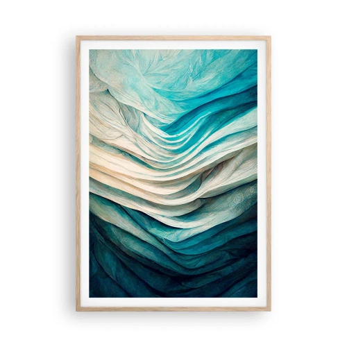 Poster in cornice rovere chiaro - Blu insaziabile - 70x100 cm