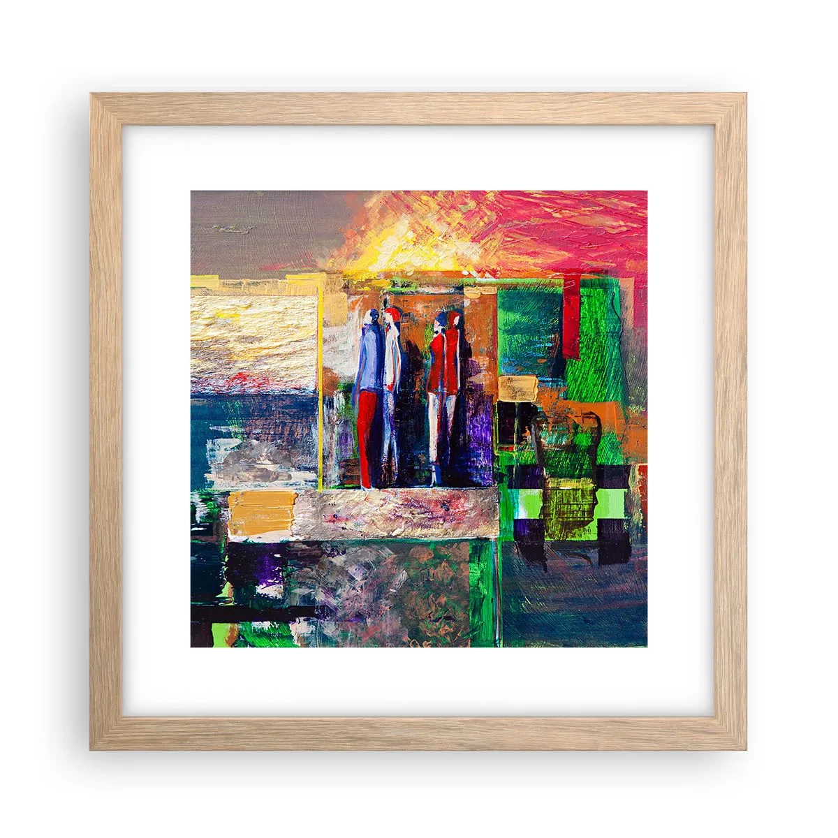 Poster in cornice rovere chiaro - Relazioni ed emozioni - 30x30 cm