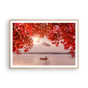 Poster in cornice rovere chiaro - Nell'atmosfera del Giappone - 100x70 cm