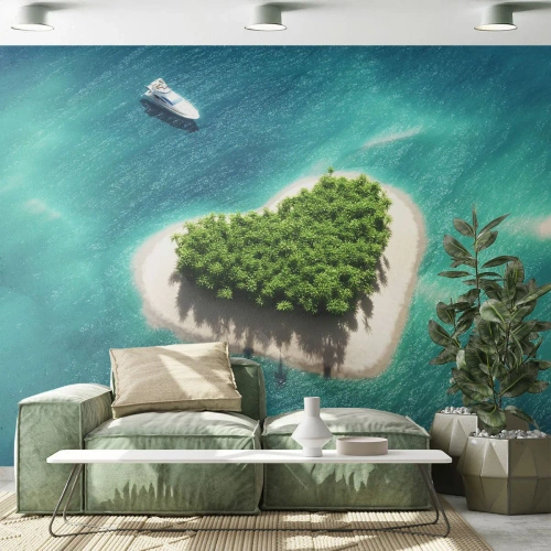 Fotomurale su misura Premium Sand - Amo l'estate - Paesaggio, Isola Nell'oceano, Yacht