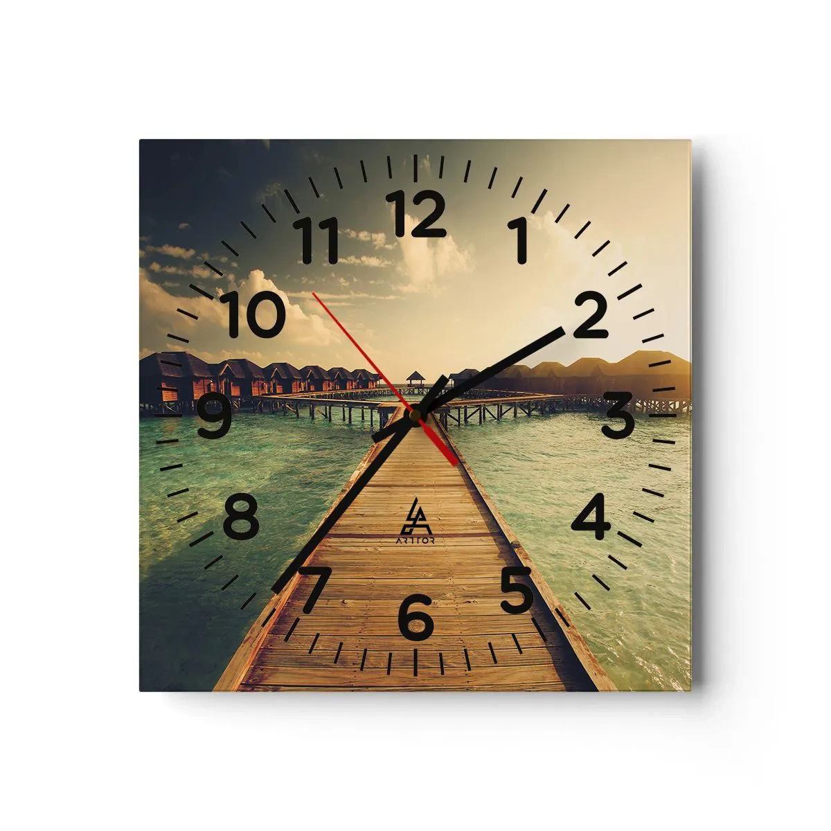 Orologio da parete - Orologio in Vetro - Caldo invito - 30x30 cm