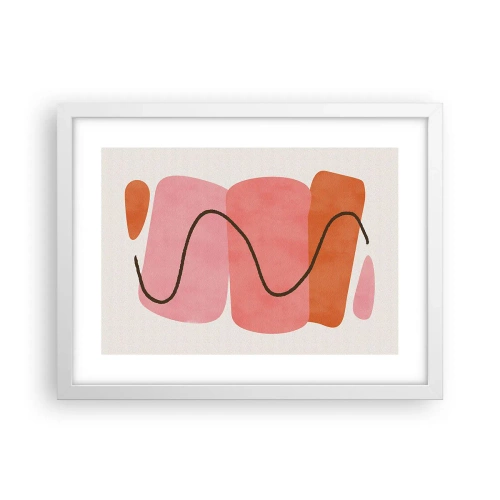 Poster in cornice bianca - Il delicato movimento delle forme - 40x30 cm