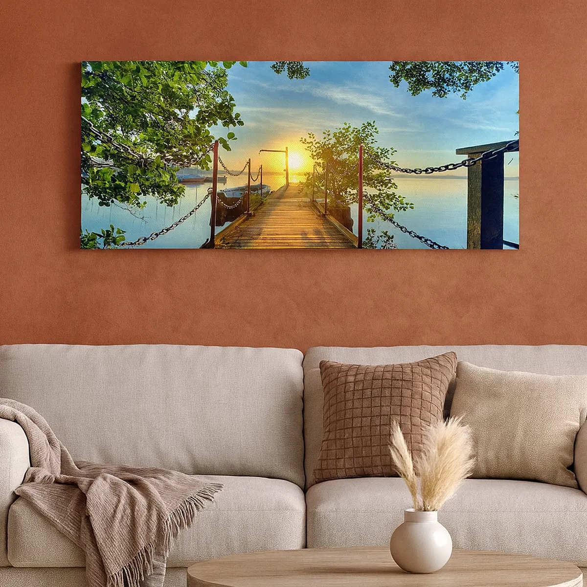 Quadro su tela - Stampe su Tela - Tramonto sul lago - 30x30 cm