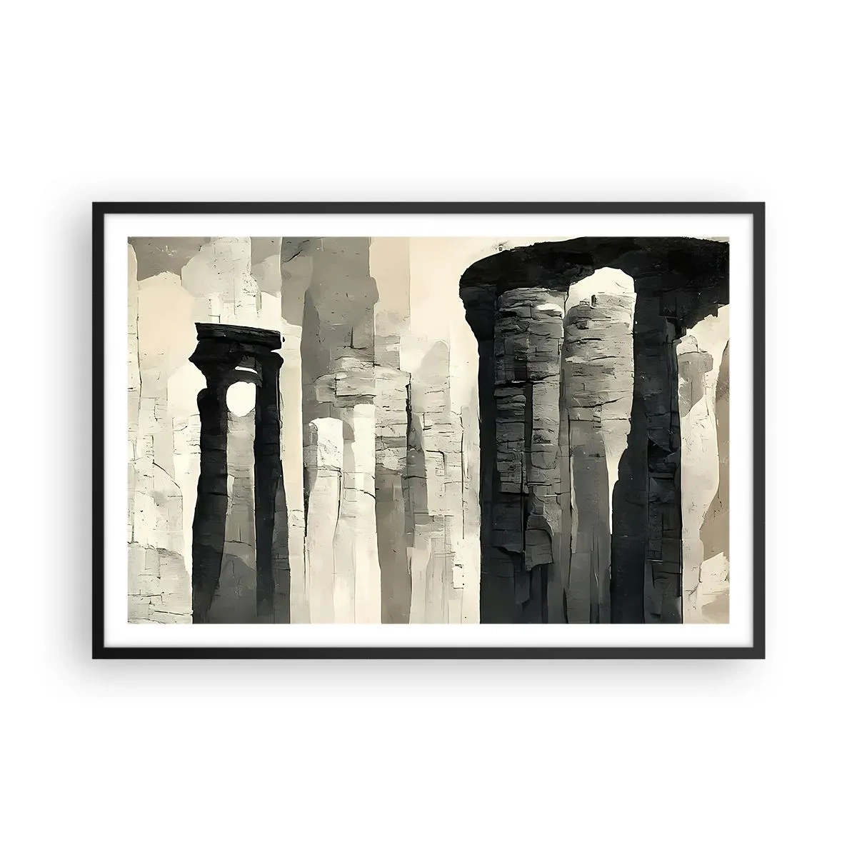 Poster in cornice nera - La maestà dell'antichità - 91x61 cm