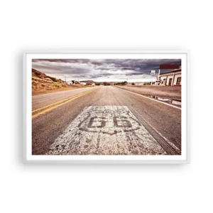 Poster in cornice bianca - La Route 66: una leggenda americana - 91x61 cm
