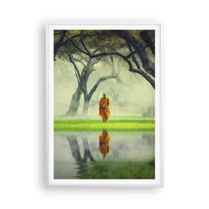 Poster in cornice bianca - In cammino verso l'illuminazione - 70x100 cm