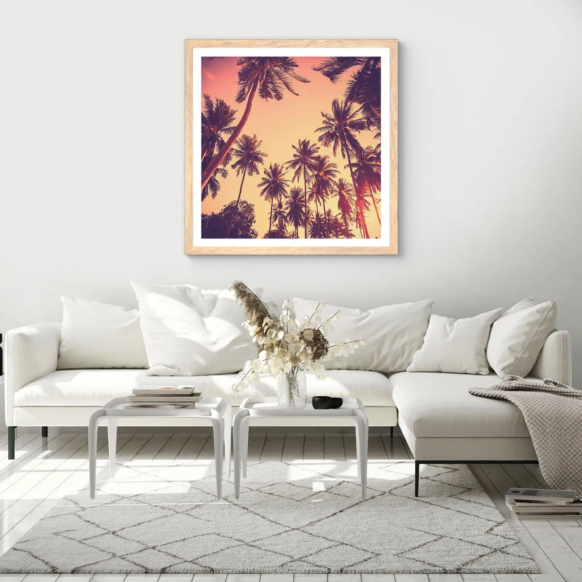 Poster in cornice rovere chiaro - Composizione tropicale - 40x40 cm