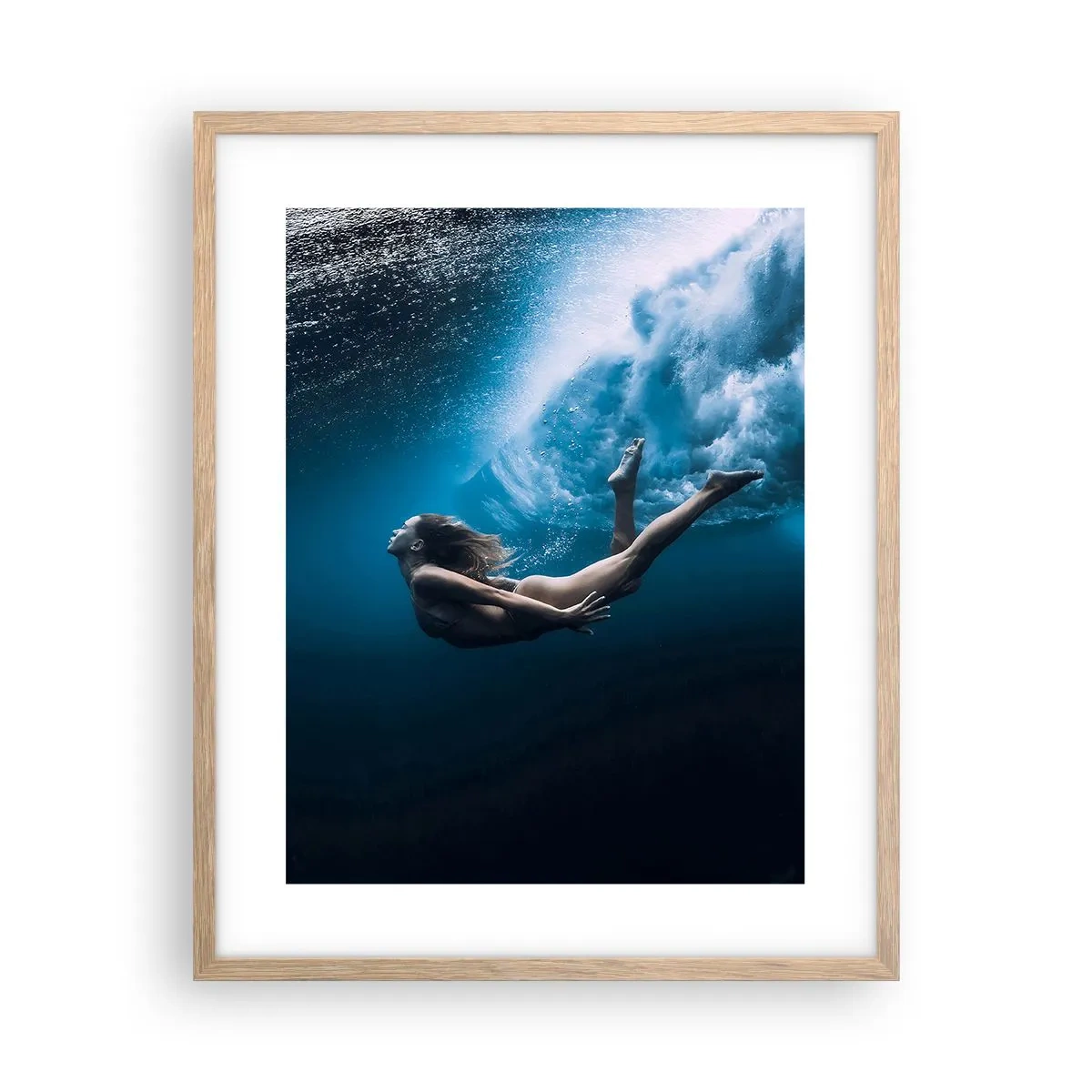 Poster in cornice rovere chiaro - Moderna sirena - 40x50 cm