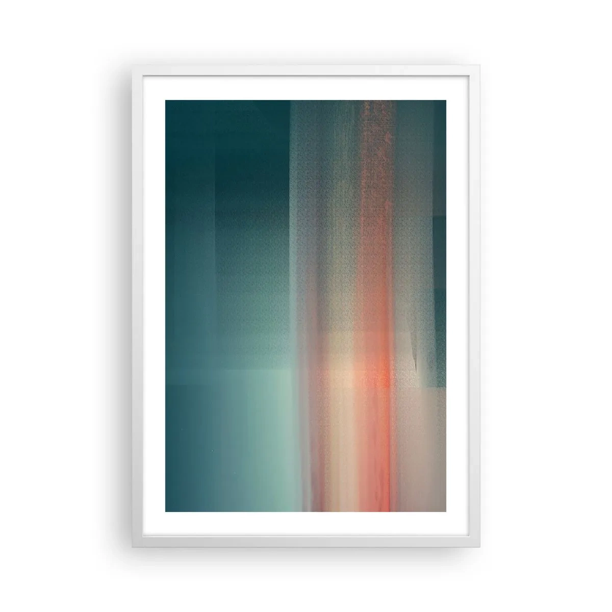 Poster in cornice bianca - Astrazione: onde di luce - 50x70 cm