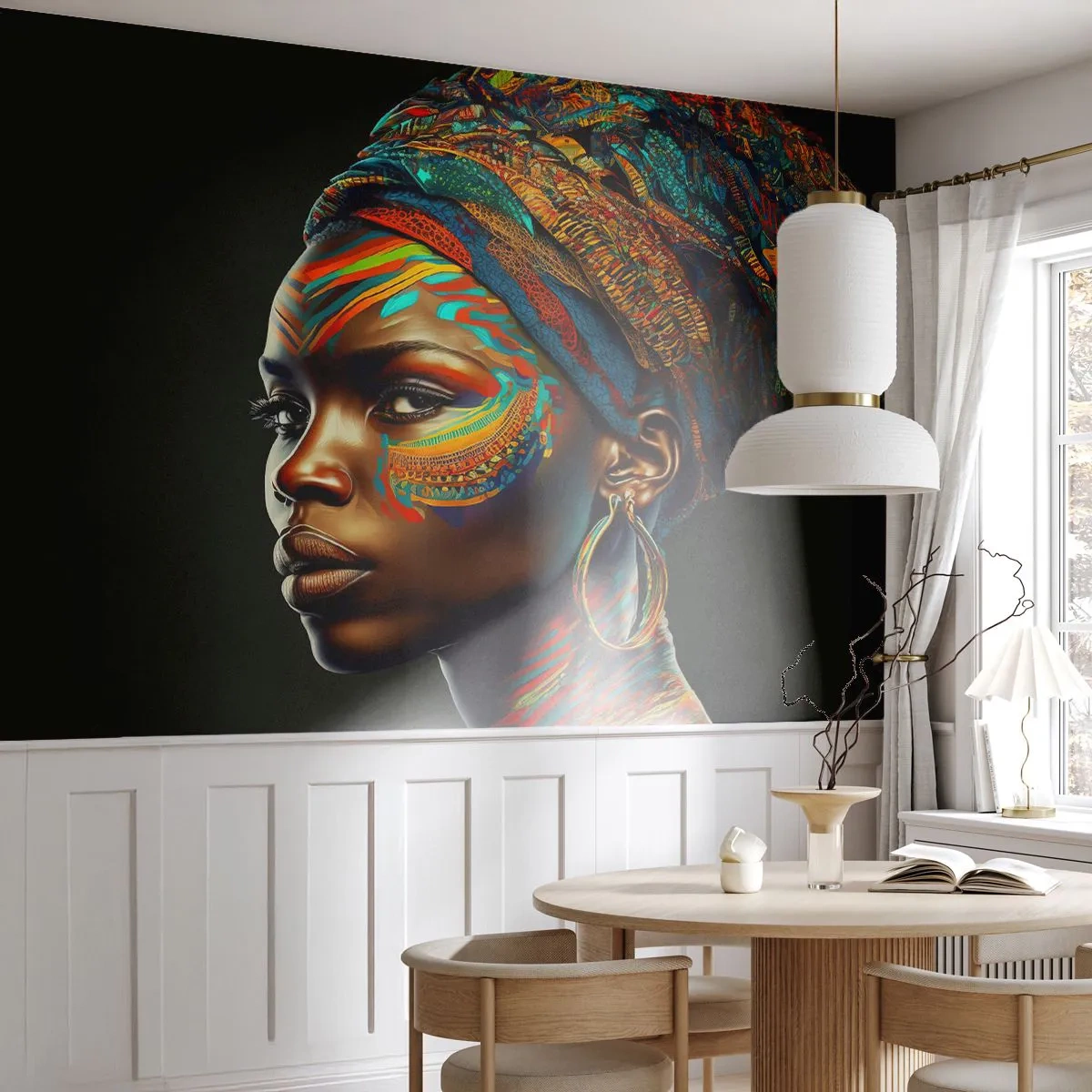 Fotomurali Premium Sand - Regina africana - Turbante, Tribù, afroamericano - 250x175 cm