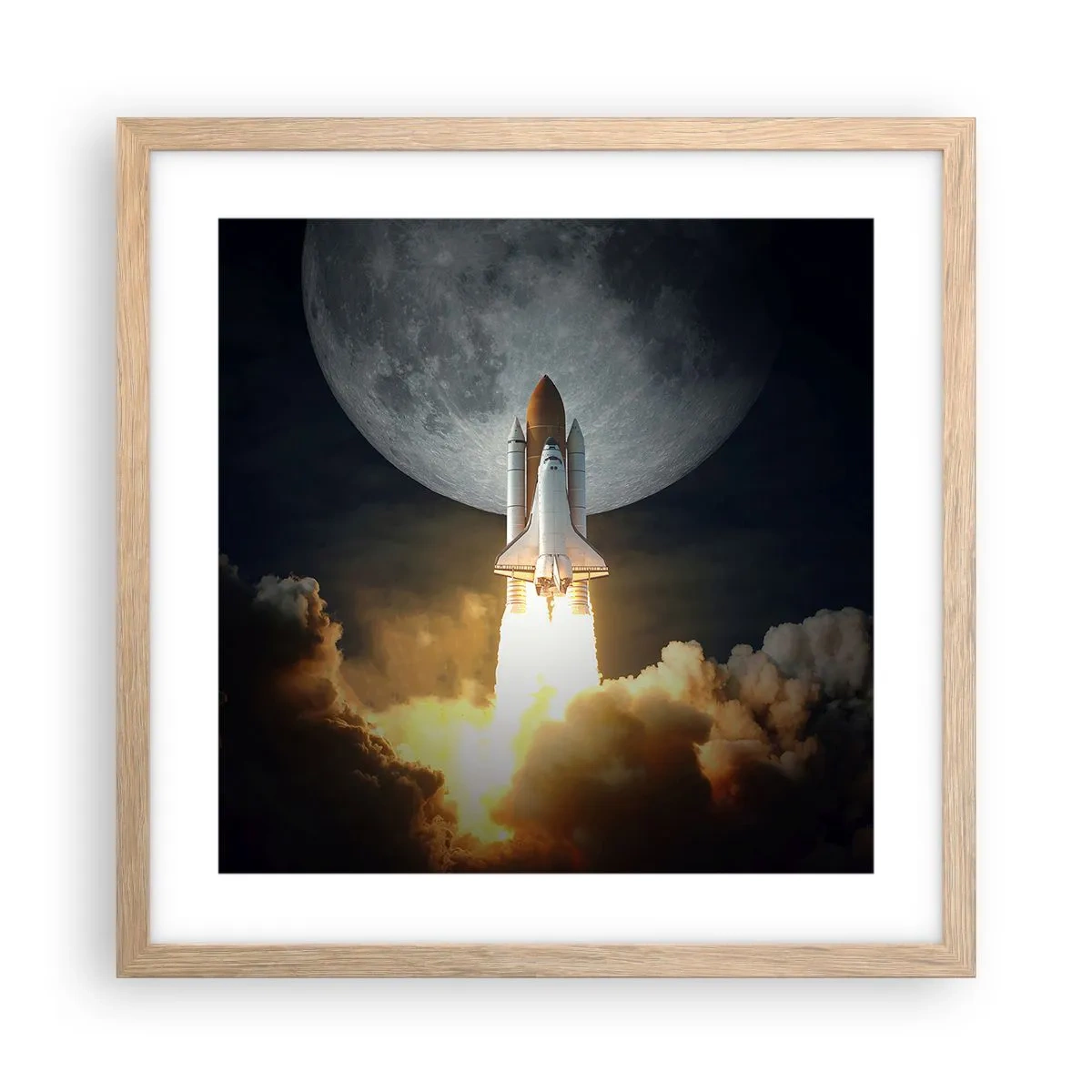 Poster in cornice rovere chiaro - L'inizio di un'avventura spaziale - 40x40 cm