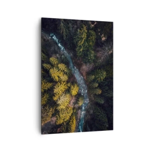 Quadro su tela - Stampe su Tela - Una vista dall'alto di una foresta con un fiume tortuoso - 70x100cm - Sempre più veloce - Decorazione murale moderna per soggiorno e camera da letto ARTTOR