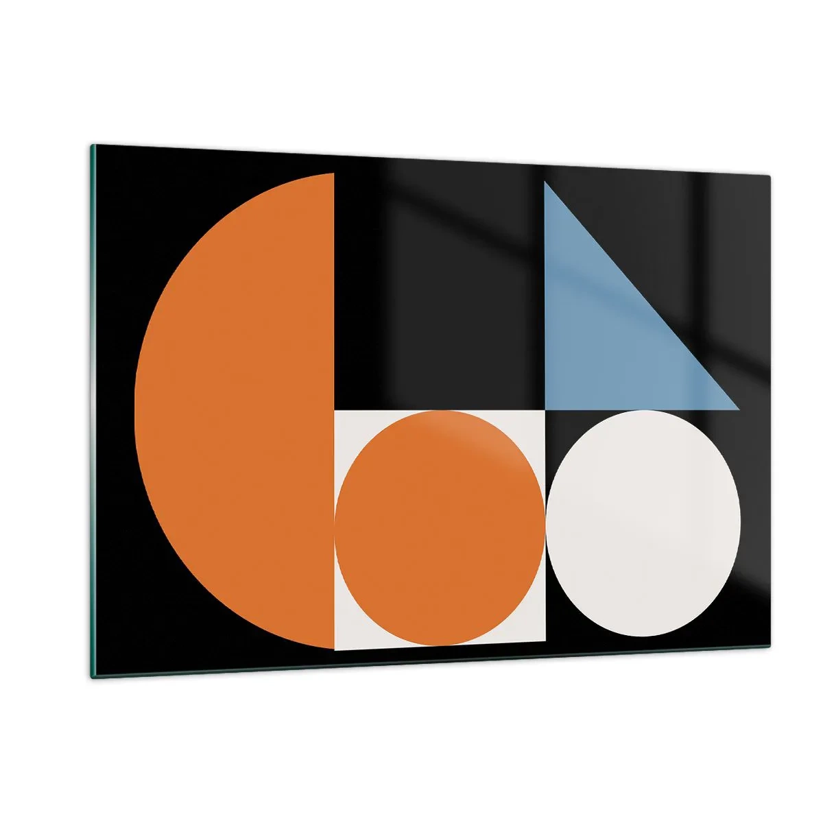 Quadro su vetro - Figure geometriche in una disposizione astratta - 120x80cm - Composizione di figure - Decorazione murale moderna per soggiorno e camera da letto ARTTOR