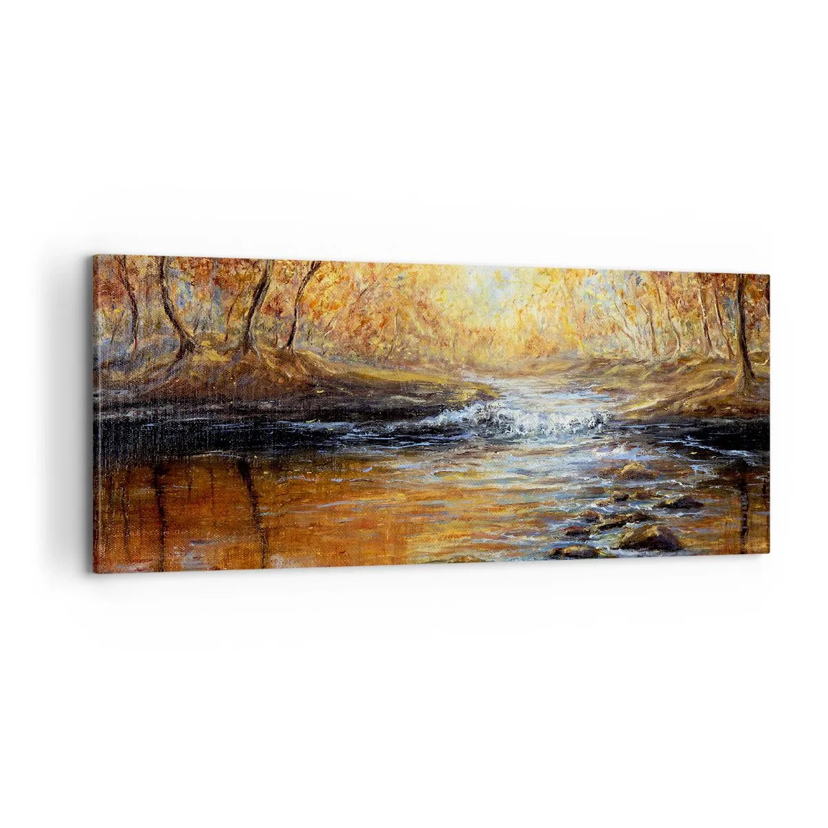 Quadro su tela - Stampe su Tela - Ruscello d'oro - 100x40 cm