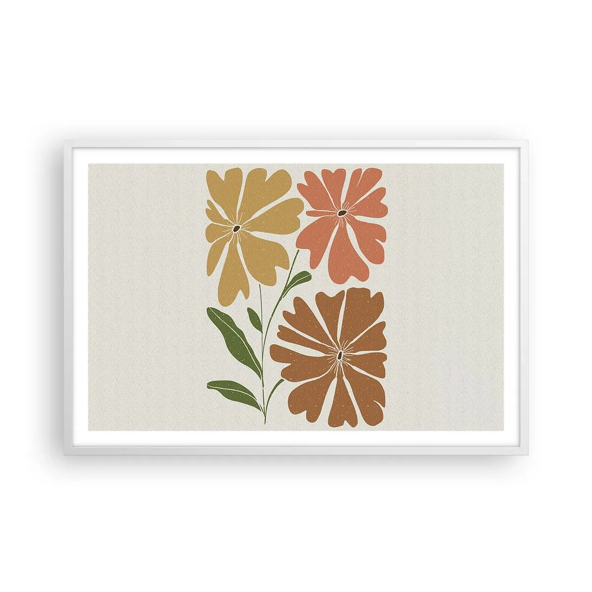 Poster in cornice bianca - Natura e geometria - 91x61 cm