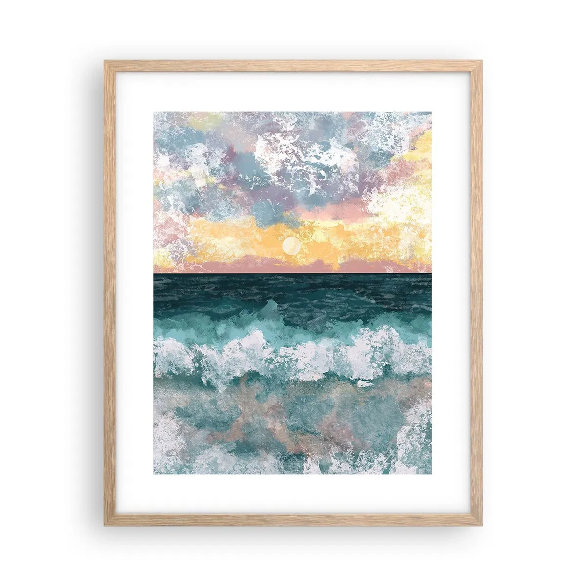 Poster in cornice rovere chiaro - Acqua, luce, aria - 40x50 cm