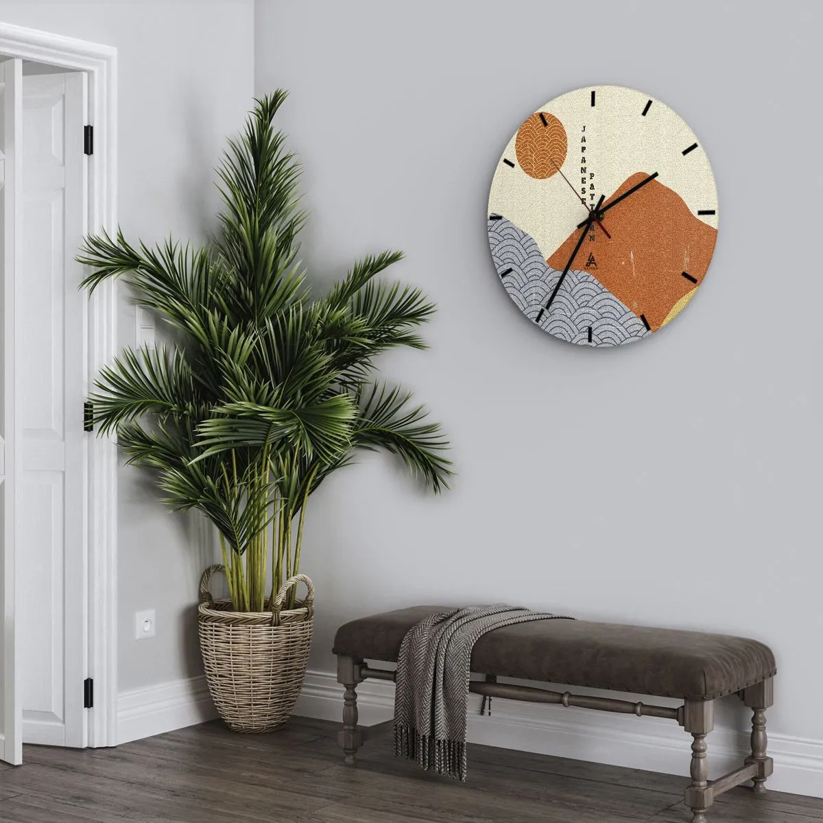 Orologio da parete - Orologio in Vetro - Spirito giapponese - 40x40 cm