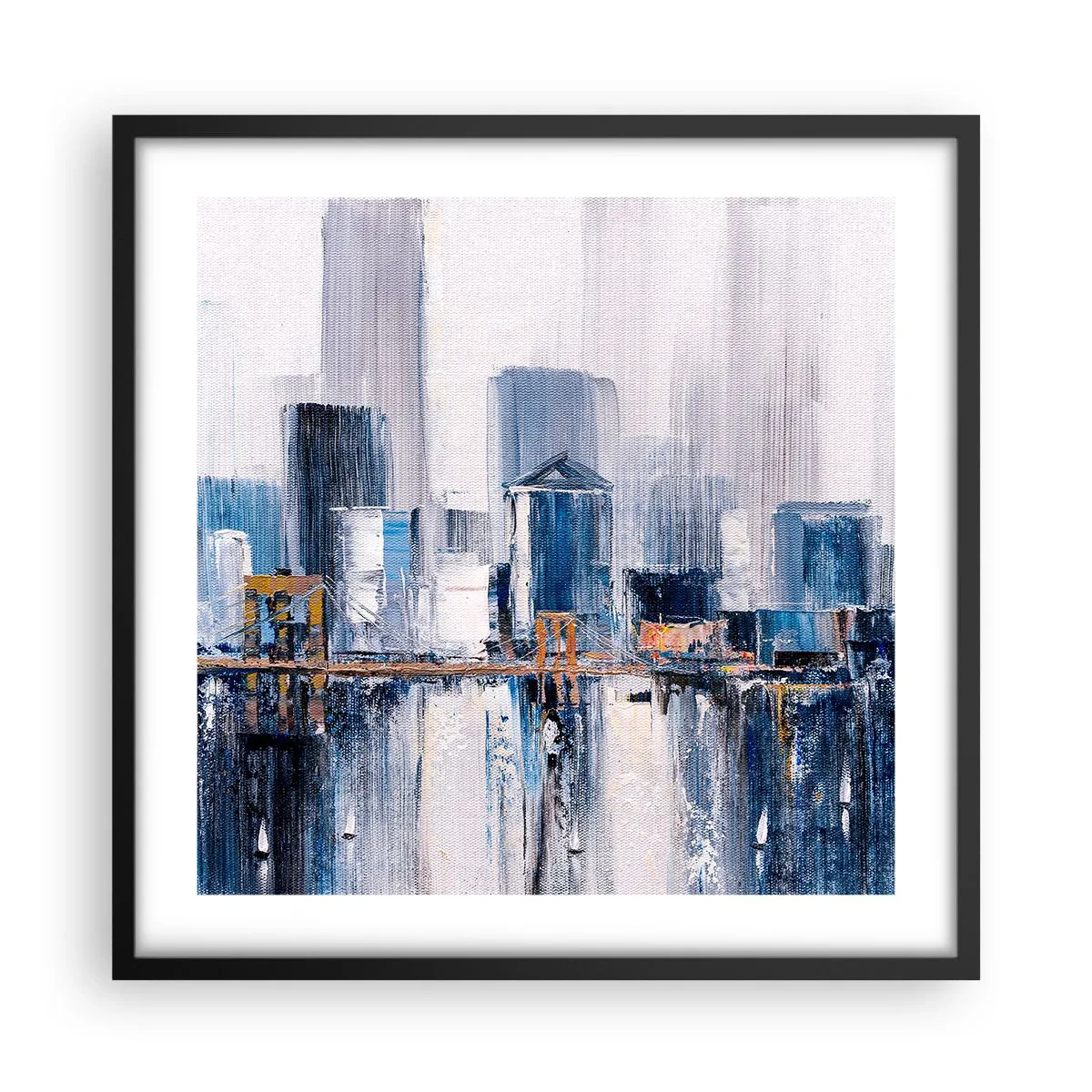 Poster in cornice nera - Impressione di New York - 50x50 cm