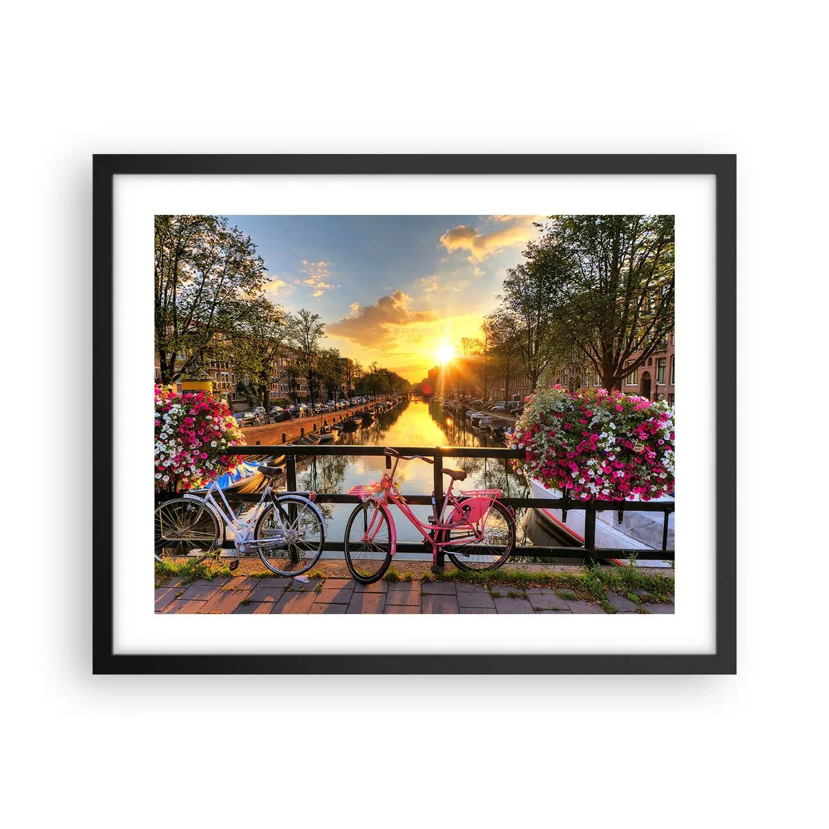 Poster in cornice nera - Mattino di primavera ad Amsterdam - 50x40 cm